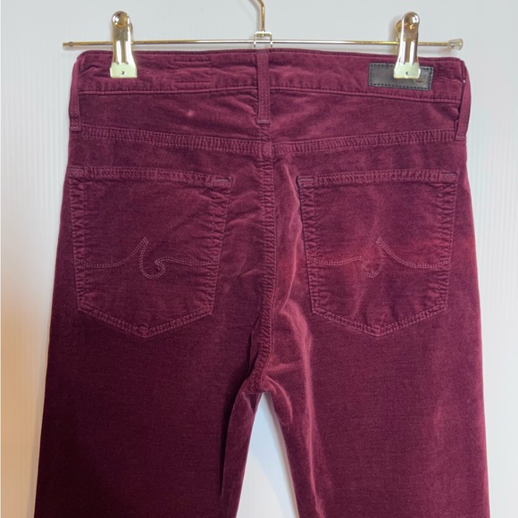 AG The Farrah High Rise Skinny Velvet Pants in Carmine. Size 26 - Picture 7 of 8